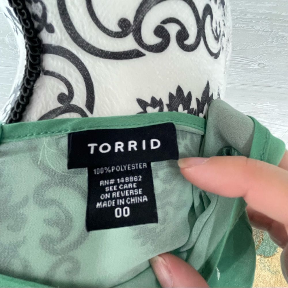 Torrid Ombre Sheer Chiffon Button Back Dolman Top - Picture 8 of 8